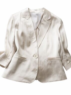 Champagne-Colored Lightweight Satin Suit